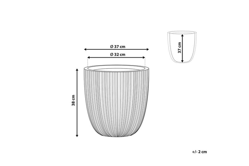 Trädgårdskruka Chios Vit/Beige, 37x37x38 cm - Vit/Beige, 37x37x38 cm - Inredning & dekor - Trädgårdsdekoration - Utomhuskrukor - Blomkrukor