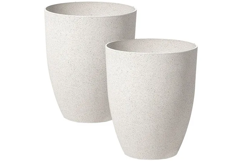 Trädgårdskruka Croton set om 2 Vit, 35x35x42 cm, Vit, 35x35x42 cm