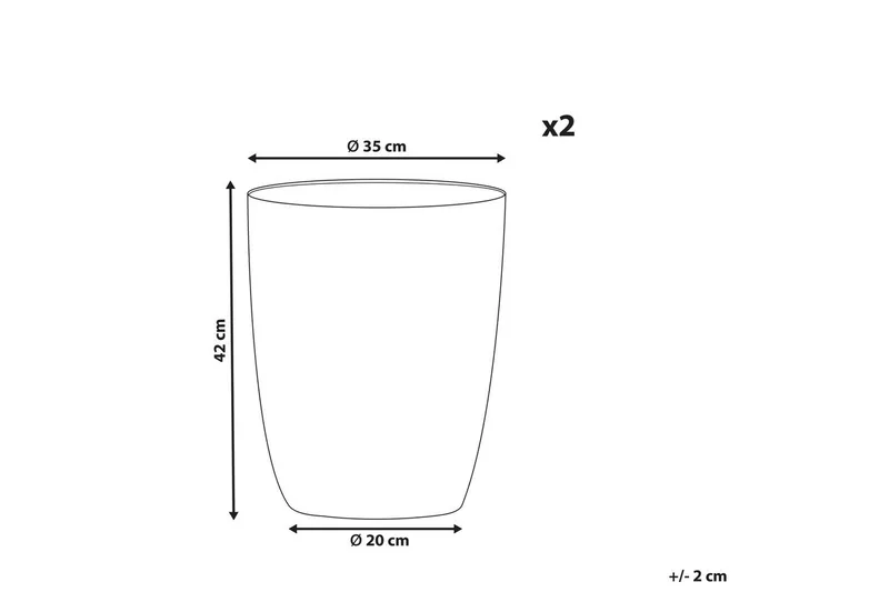Trädgårdskruka Croton set om 2 Vit, 35x35x42 cm - Vit, 35x35x42 cm - Inredning & dekor - Trädgårdsdekoration - Utomhuskrukor - Blomkrukor
