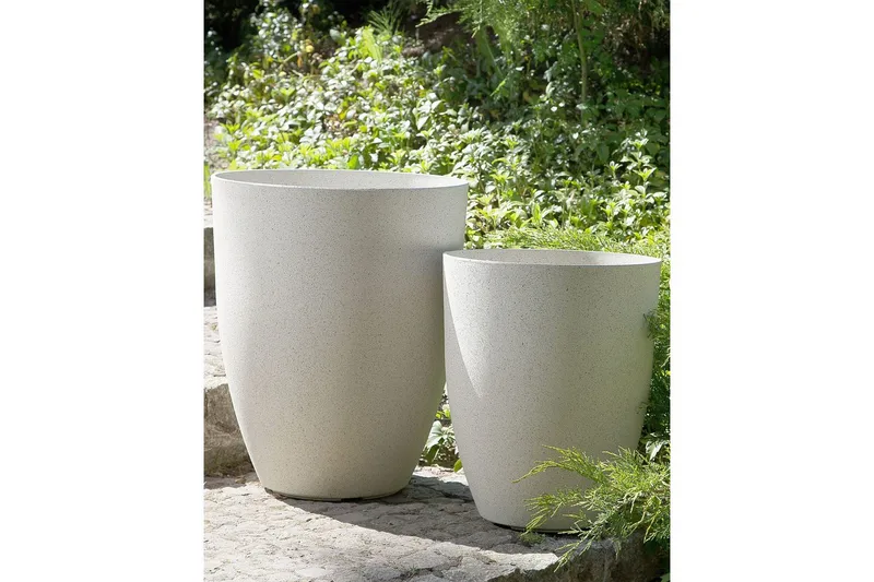 Trädgårdskruka Croton set om 2 Vit, 43x43x52 cm - Vit, 43x43x52 cm - Inredning & dekor - Trädgårdsdekoration - Utomhuskrukor - Blomkrukor