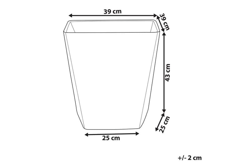 Trädgårdskruka Delos Grå, 39x39x43 cm - Grå, 39x39x43 cm - Inredning & dekor - Trädgårdsdekoration - Utomhuskrukor - Blomkrukor