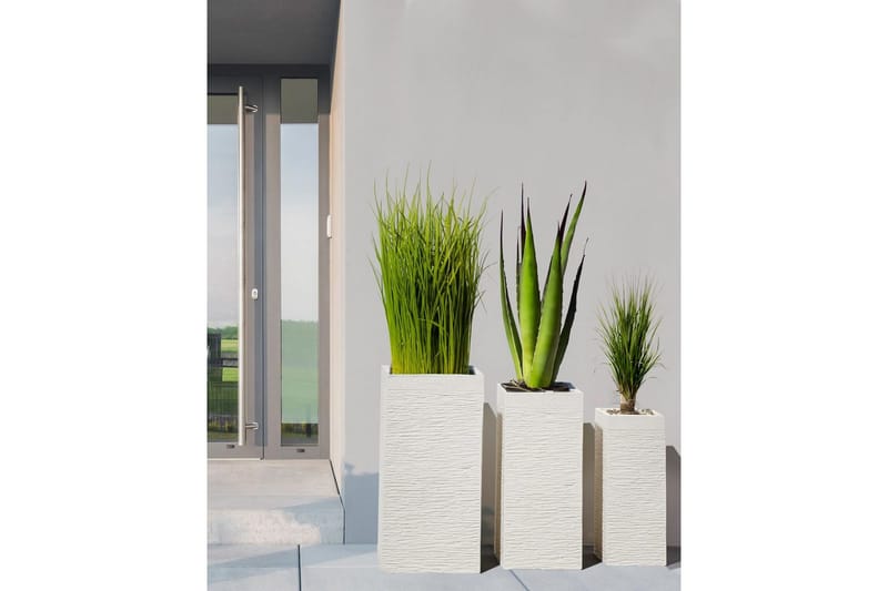 Trädgårdskruka Dion Beige, 40x40x77 cm - Beige, 40x40x77 cm - Inredning & dekor - Trädgårdsdekoration - Utomhuskrukor - Blomkrukor