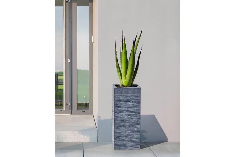 Trädgårdskruka Dion Grå, 26x26x61 cm - Grå, 26x26x61 cm - Inredning & dekor - Trädgårdsdekoration - Utomhuskrukor - Blomkrukor