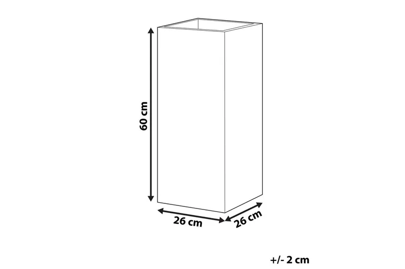 Trädgårdskruka Dion Grå, 26x26x61 cm - Grå, 26x26x61 cm - Inredning & dekor - Trädgårdsdekoration - Utomhuskrukor - Blomkrukor