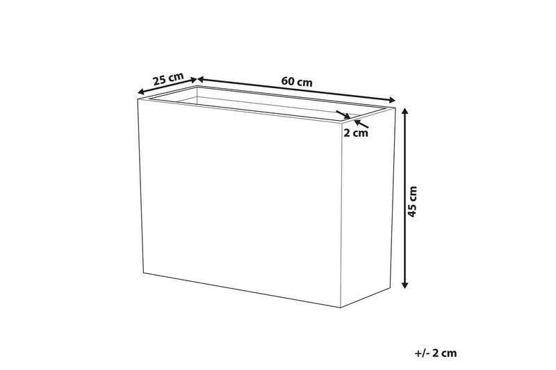 Trädgårdskruka Edessa Grå, 60x25x45 cm - Grå, 60x25x45 cm - Inredning & dekor - Trädgårdsdekoration - Utomhuskrukor - Blomkrukor