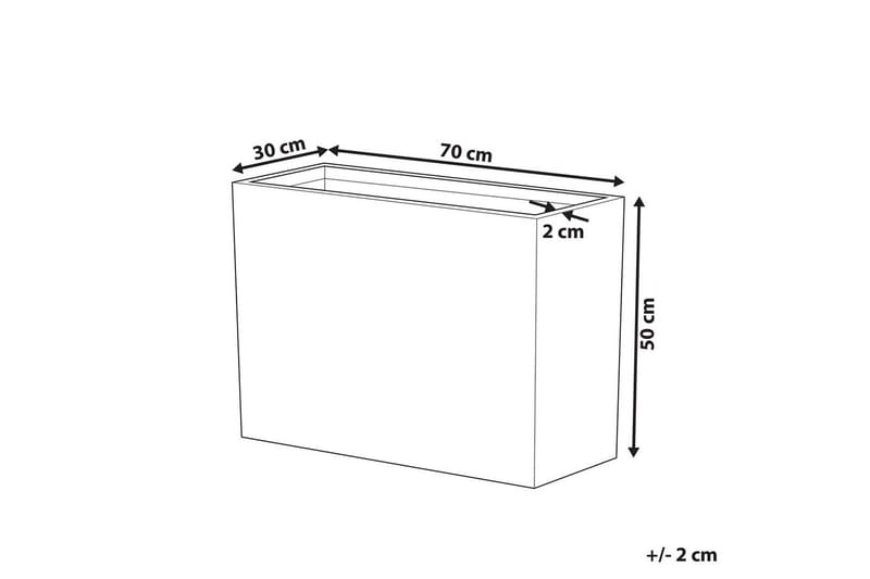 Trädgårdskruka Edessa Grå, 70x29x50 cm - Grå, 70x29x50 cm - Inredning & dekor - Trädgårdsdekoration - Utomhuskrukor - Blomkrukor