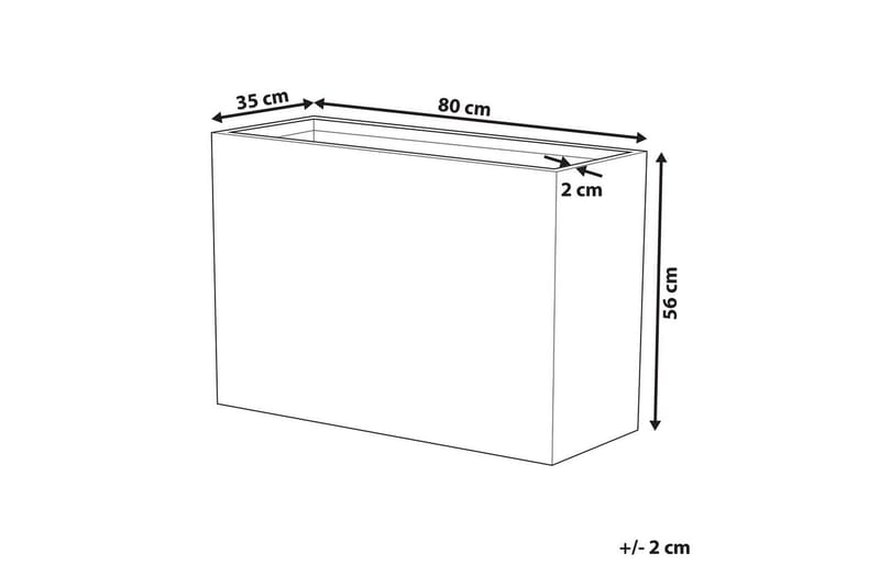 Trädgårdskruka Edessa Grå, 80x34x56 cm - Grå, 80x34x56 cm - Inredning & dekor - Trädgårdsdekoration - Utomhuskrukor - Blomkrukor
