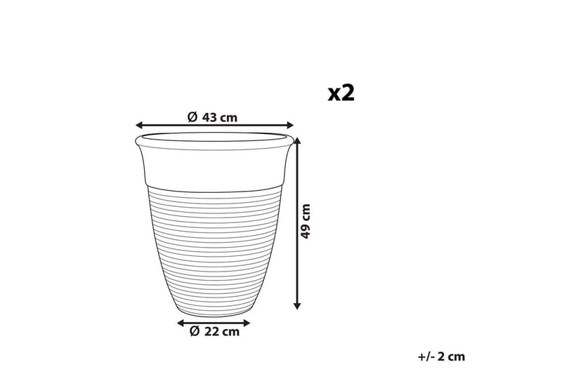Trädgårdskruka Katalima set om 2 Grå, 43x43x49 cm - Grå, 43x43x49 cm - Inredning & dekor - Trädgårdsdekoration - Utomhuskrukor - Blomkrukor