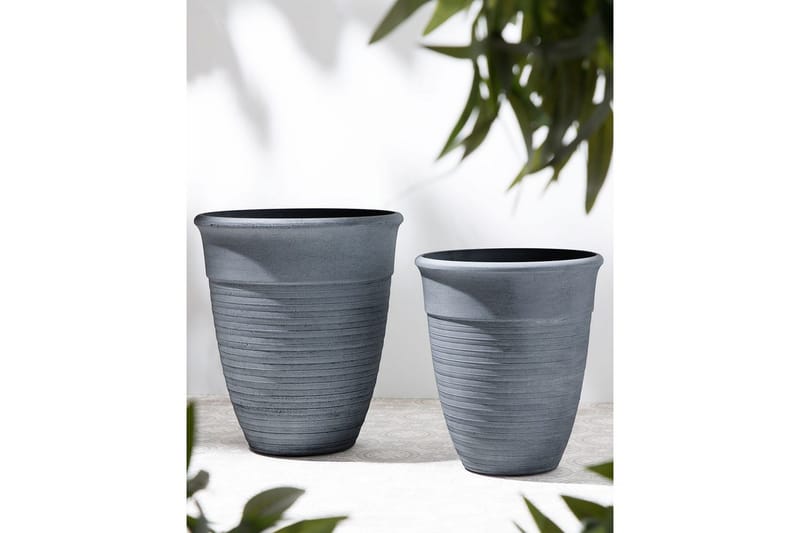 Trädgårdskruka Katalima set om 2 Grå, 50x50x58 cm - Grå, 50x50x58 cm - Inredning & dekor - Trädgårdsdekoration - Utomhuskrukor - Blomkrukor
