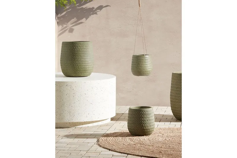 Trädgårdskruka Livadia Grön, 19x19x22 cm - Grön, 19x19x22 cm - Inredning & dekor - Trädgårdsdekoration - Utomhuskrukor - Blomkrukor