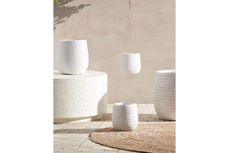 Trädgårdskruka Livadia Vit, 19x19x22 cm - Vit, 19x19x22 cm - Inredning & dekor - Trädgårdsdekoration - Utomhuskrukor - Blomkrukor