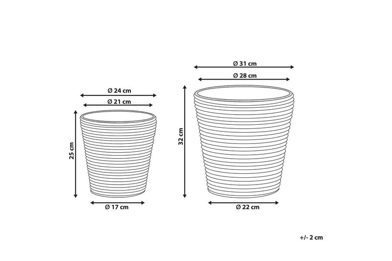 Trädgårdskruka Sarti set om 2 - Inredning & dekor - Trädgårdsdekoration - Utomhuskrukor - Blomkrukor