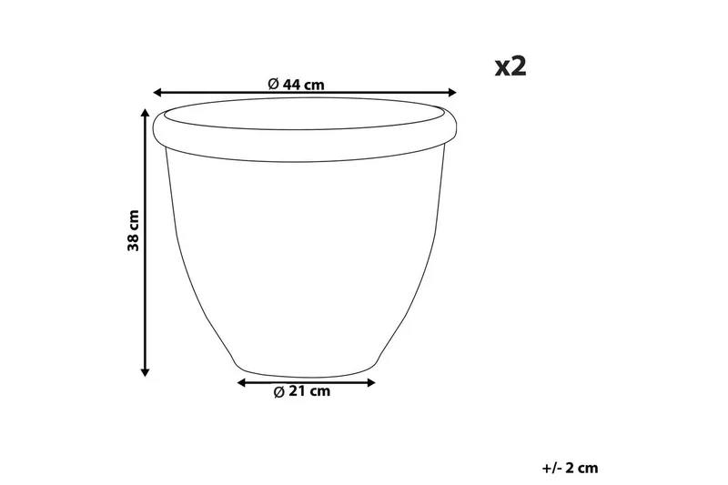 Trädgårdskruka Tesalia set om 2 44x44x38 cm - 44x44x38 cm - Inredning & dekor - Trädgårdsdekoration - Utomhuskrukor - Blomkrukor