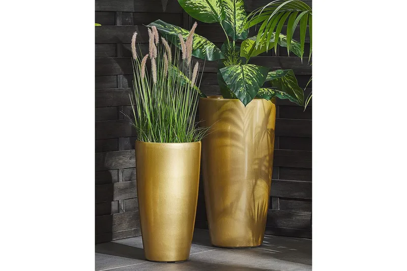 Trädgårdskruka Tseria set om 2 Guld - Guld - Inredning & dekor - Trädgårdsdekoration - Utomhuskrukor - Blomkrukor
