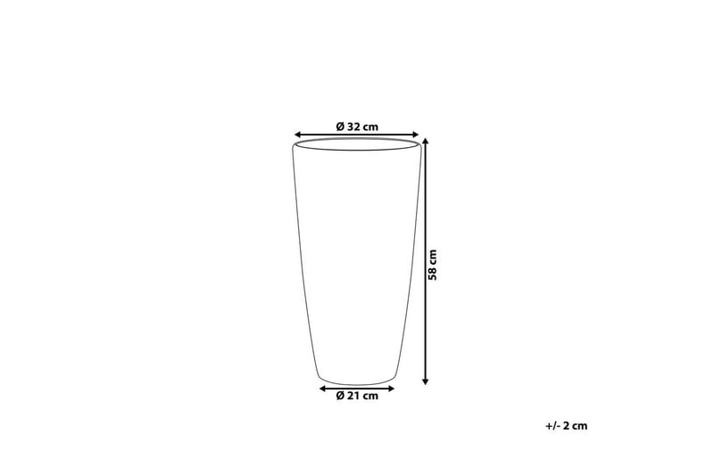 Trädgårdskruka Tseria Vit, 32x32x58 cm - Vit, 32x32x58 cm - Inredning & dekor - Trädgårdsdekoration - Utomhuskrukor - Blomkrukor