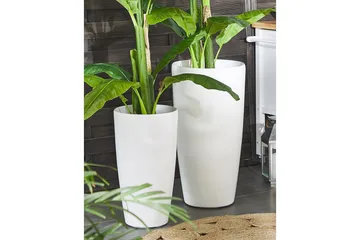Trädgårdskruka Tseria Vit, 32x32x58 cm - Vit, 32x32x58 cm - Inredning & dekor - Trädgårdsdekoration - Utomhuskrukor - Blomkrukor