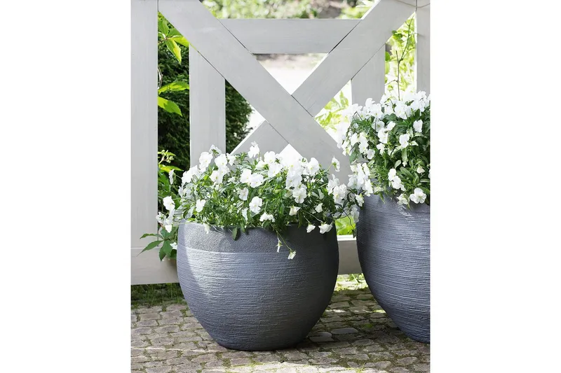 Trädgårdskruka Zakros Grå - Grå - Inredning & dekor - Trädgårdsdekoration - Utomhuskrukor - Blomkrukor