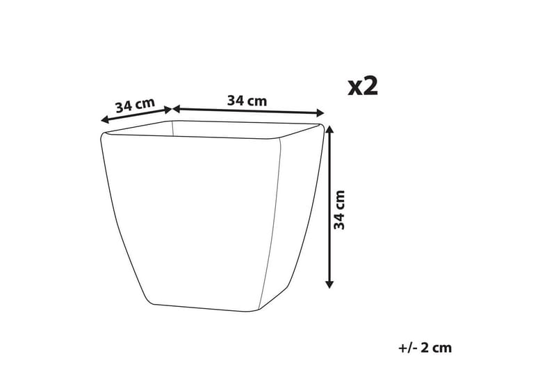 Trädgårdskruka Zeli set om 2 34x34x34 cm - 34x34x34 cm - Inredning & dekor - Trädgårdsdekoration - Utomhuskrukor - Blomkrukor