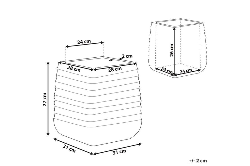 Trädgårdskruka Parikia Svart, 28x28x27 cm - Svart, 28x28x27 cm - Inredning & dekor - Trädgårdsdekoration - Utomhuskrukor - Blomkrukor