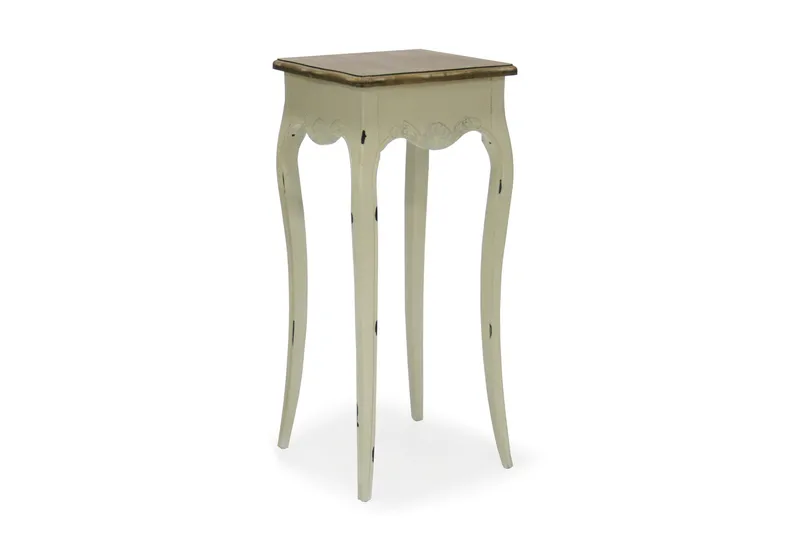 Blomstativ Samira-1 36x36xh81 cm - Vit/brun - Inredning & dekor - Trädgårdsdekoration - Utomhuskrukor - Växthylla & växttrappa