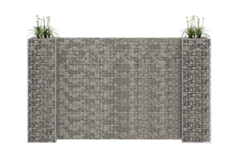 Planteringsgabion H-formad stål 260x40x150 cm - Silver - Växthylla & växttrappa