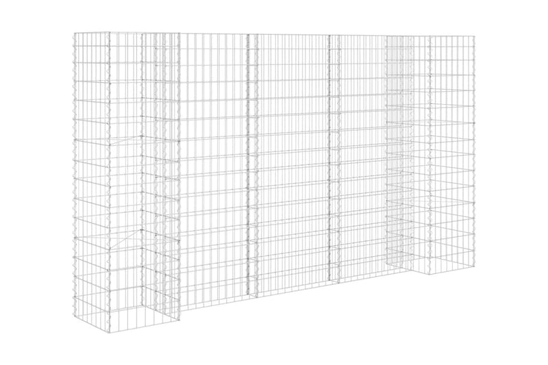 Planteringsgabion H-formad stål 260x40x150 cm - Silver - Växthylla & växttrappa