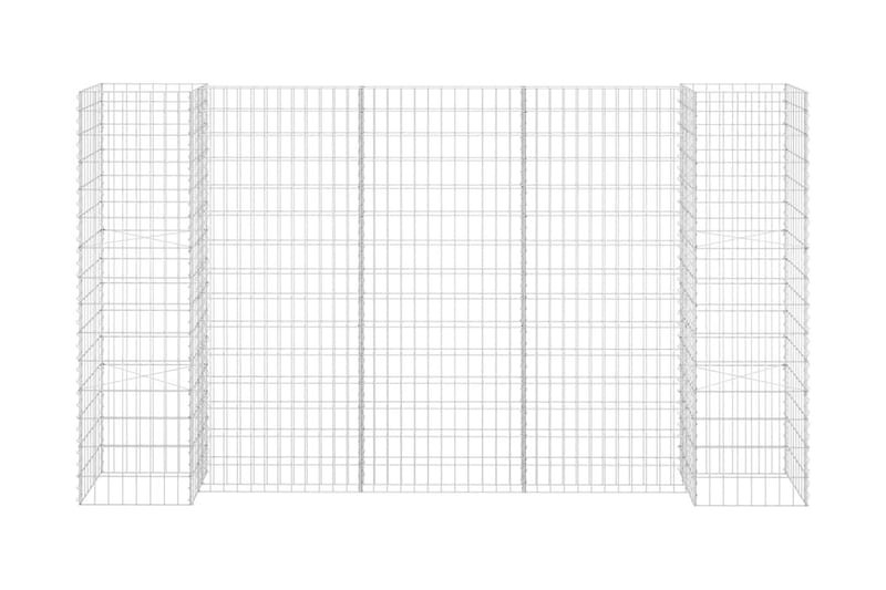 Planteringsgabion H-formad stål 260x40x150 cm - Silver - Inredning & dekor - Trädgårdsdekoration - Utomhuskrukor - Växthylla & växttrappa