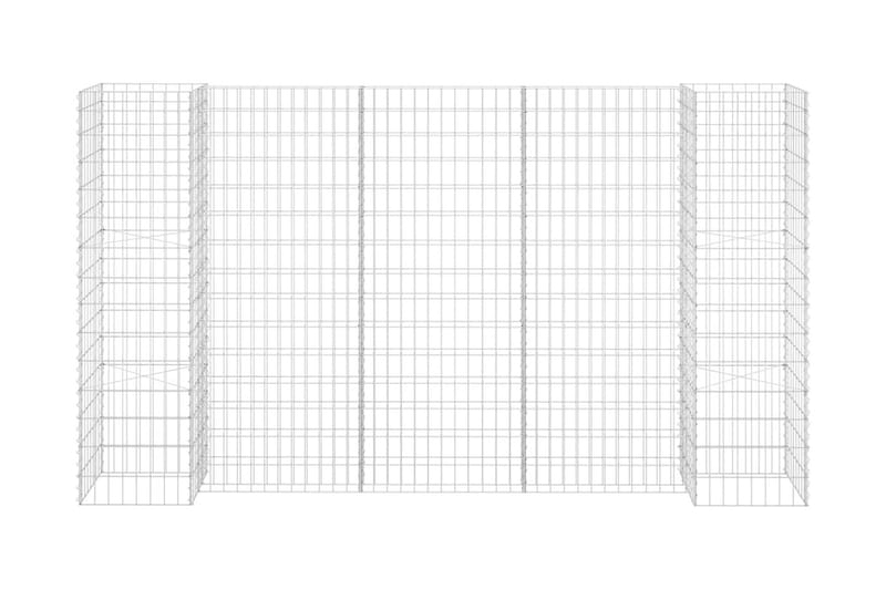 Planteringsgabion H-formad stål 260x40x150 cm - Silver - Växthylla & växttrappa