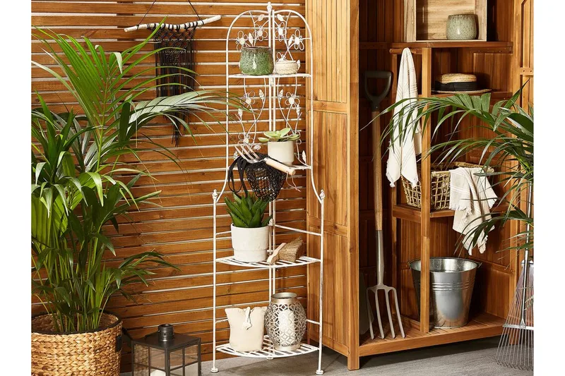 Pollone Trädgårshylla 35x35 cm - Vit - Inredning & dekor - Trädgårdsdekoration - Utomhuskrukor - Växthylla & växttrappa