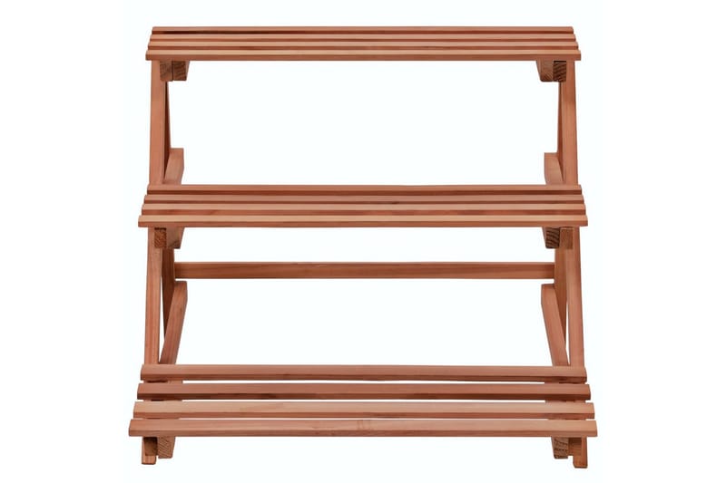 Växtställ 3 nivåer cedarträ 48x45x40 cm - Brun - Inredning & dekor - Trädgårdsdekoration - Utomhuskrukor - Växthylla & växttrappa