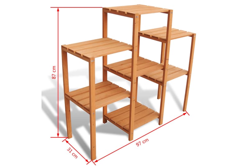 Växtställ 97x31x87 cm - Brun - Inredning & dekor - Trädgårdsdekoration - Utomhuskrukor - Växthylla & växttrappa