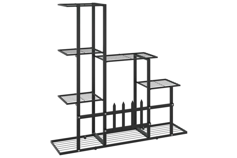 Växtställ 94,5x25x88 cm svart metall - Svart - Utemöbler - Övrigt utemöbler - Tillbehör - Hylla utomhus