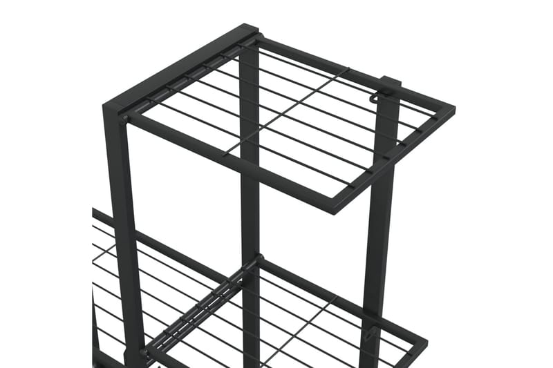 Växtställ 94,5x25x88 cm svart metall - Svart - Utemöbler - Övrigt utemöbler - Tillbehör - Hylla utomhus