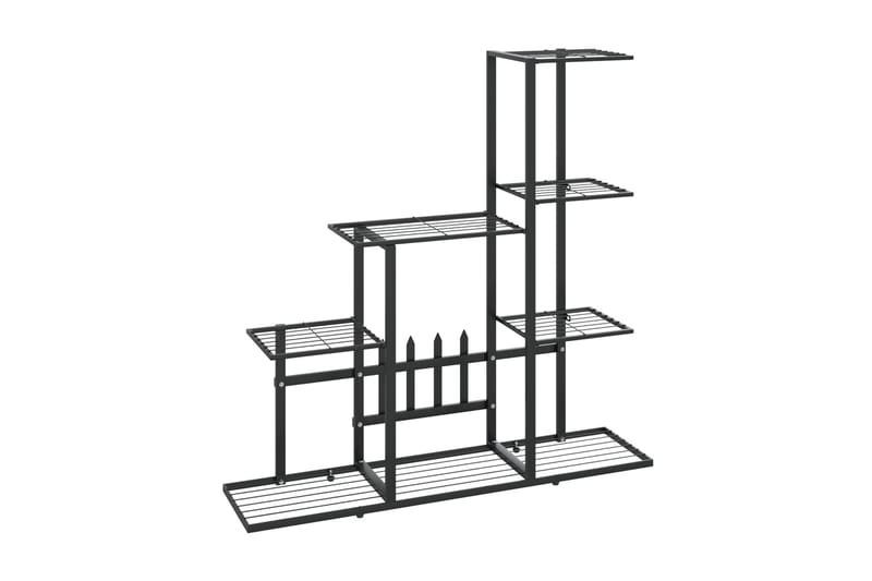 Växtställ 94,5x25x88 cm svart metall - Svart - Växthylla & växttrappa - Hylla utomhus