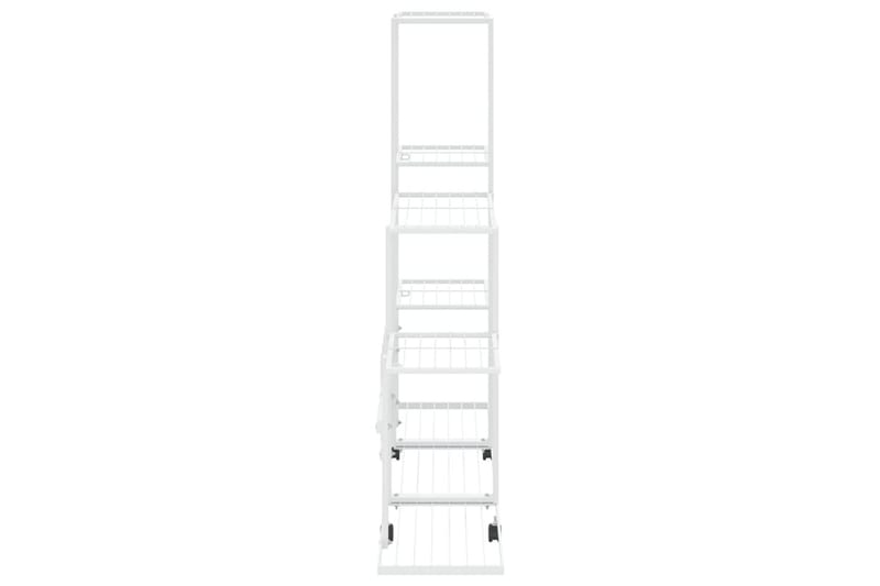 Växtställ på hjul 94,5x25x92,5 cm vit metall - Vit - Utemöbler - Övrigt utemöbler - Tillbehör - Hylla utomhus