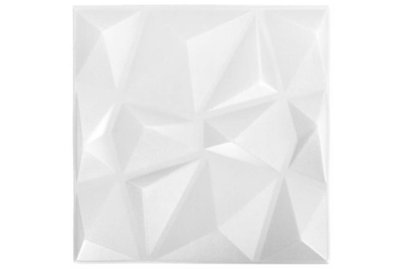 beBasic 3D Väggpaneler 12 st 50x50 cm diamant vit 3 m² - Inredning & dekor - Väggdekor - Väggpanel