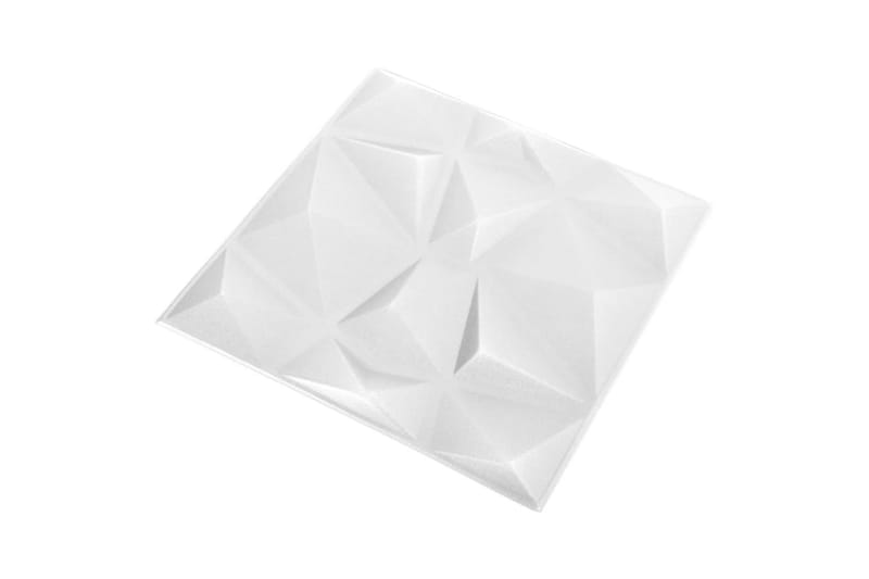 beBasic 3D Väggpaneler 12 st 50x50 cm diamant vit 3 m² - Inredning & dekor - Väggdekor - Väggpanel