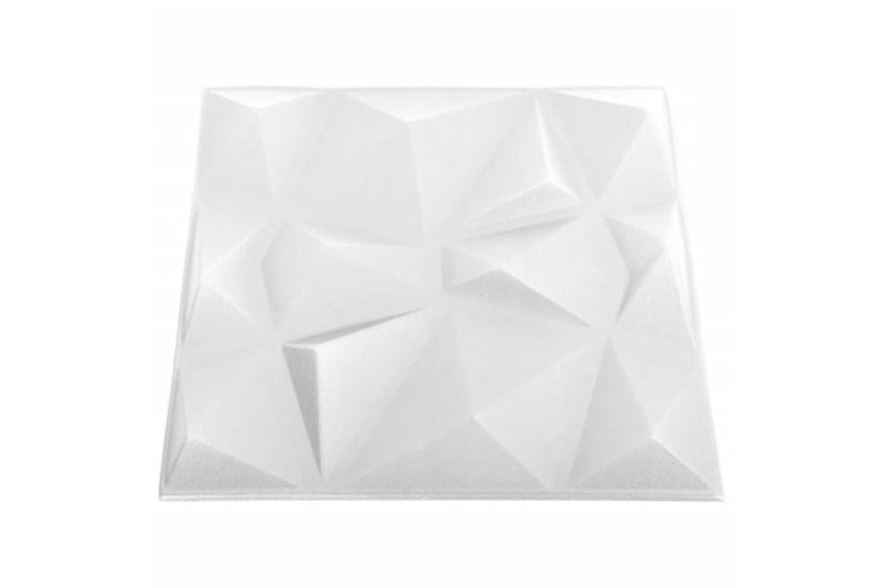 beBasic 3D Väggpaneler 12 st 50x50 cm diamant vit 3 m² - Inredning & dekor - Väggdekor - Väggpanel