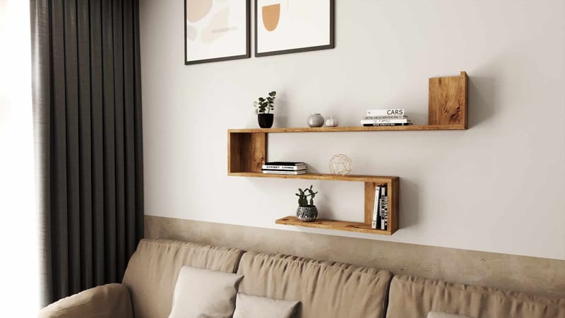Berriaren Vägghylla 120x71,4x14,5 cm - Atlantic Pine - Inredning & dekor - Väggdekor - Väggpanel