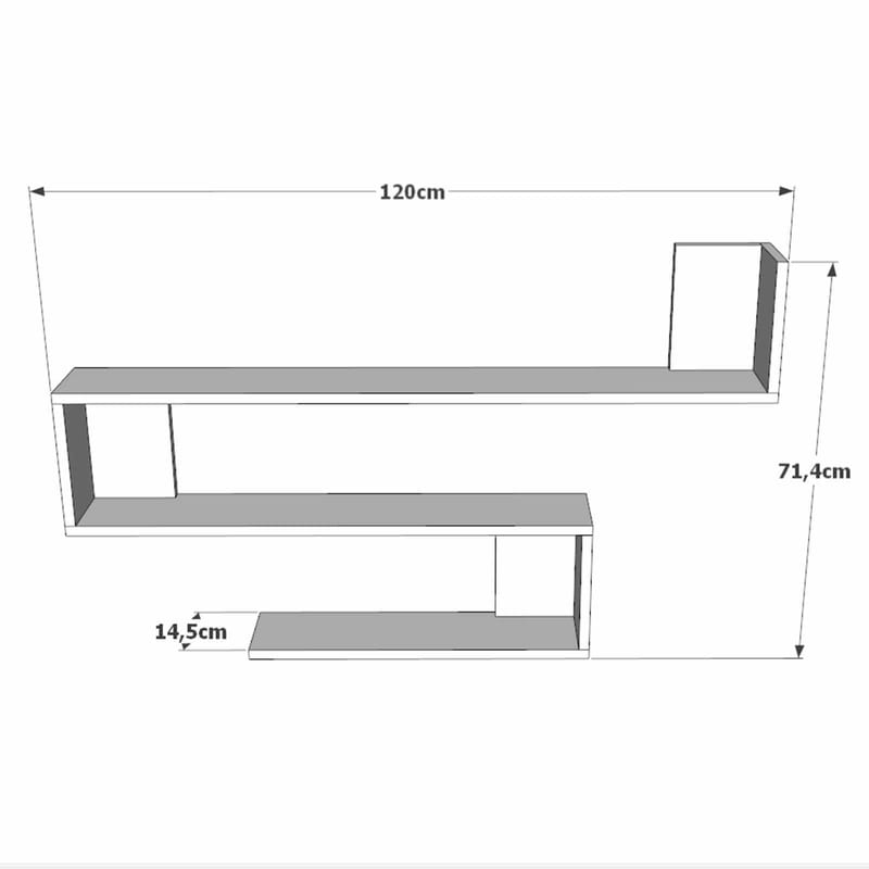 Berriaren Vägghylla 120x71,4x14,5 cm - Vit - Inredning & dekor - Väggdekor - Väggpanel
