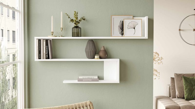 Berriaren Vägghylla 120x71,4x14,5 cm - Vit - Inredning & dekor - Väggdekor - Väggpanel