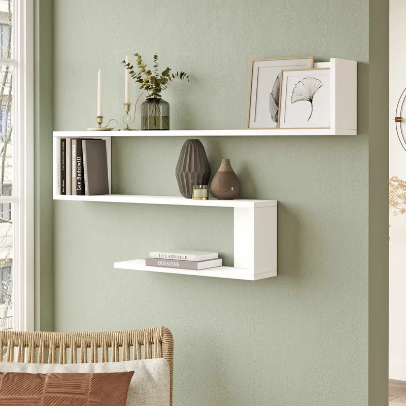 Berriaren Vägghylla 120x71,4x14,5 cm - Vit - Inredning & dekor - Väggdekor - Väggpanel