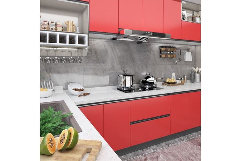 Dekorplast 2 st röd 500x90 cm PVC - Röd - Inredning & dekor - Väggdekor - Dekorplast & kakeldekor