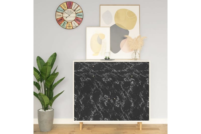 Dekorplast svart sten 500x90 cm PVC - Svart - Dekorplast & kakeldekor