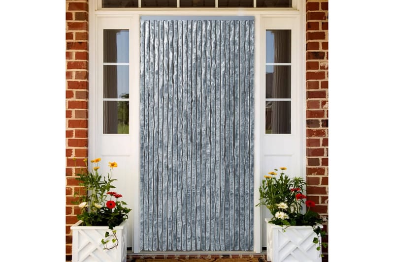 Insektsdraperi vit och grå 100x220 cm chenille - Inredning & dekor - Väggdekor - Dekorplast & kakeldekor - Fönsterfilm