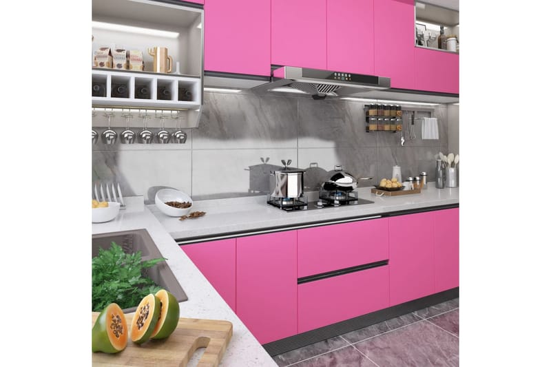 Dekorplast rosa högglans 500x90 cm PVC - Rosa - Inredning & dekor - Väggdekor - Dekorplast & kakeldekor