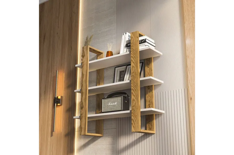 Draven Väggskiva 90x90 cm - Ek/Vit - Förvaring - Köksförvaring - Kökshylla