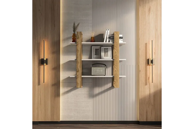 Draven Väggskiva 90x90 cm - Ek/Vit - Förvaring - Köksförvaring - Kökshylla