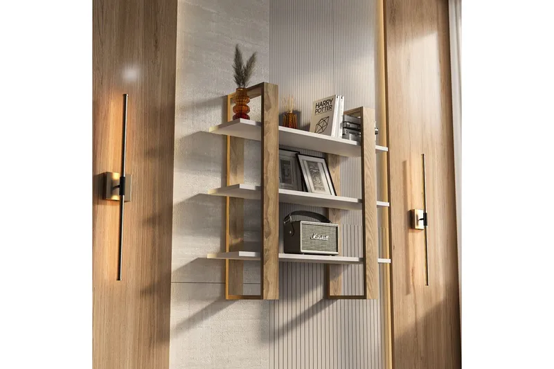 Draven Väggskiva 90x90 cm - Ek/Vit - Förvaring - Köksförvaring - Kökshylla