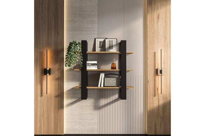 Draven Väggskiva 90x90 cm - Svart/Ek - Inredning & dekor - Väggdekor - Väggpanel